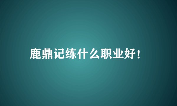 鹿鼎记练什么职业好！