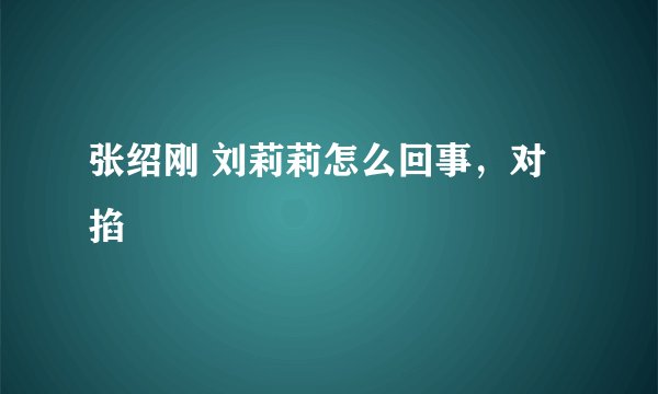 张绍刚 刘莉莉怎么回事，对掐