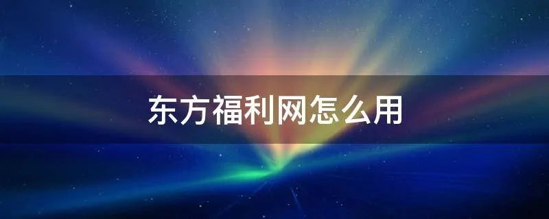 东方福利网怎么用