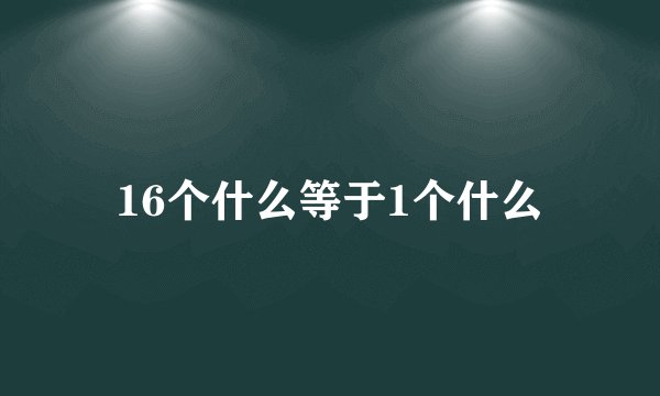 16个什么等于1个什么