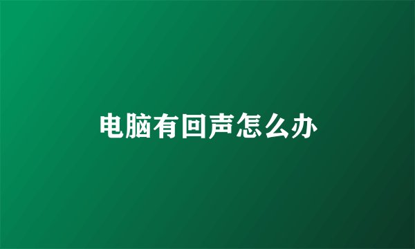 电脑有回声怎么办