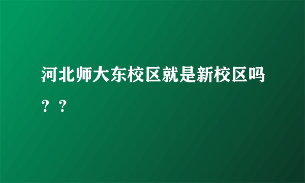 河北师大东校区就是新校区吗？？