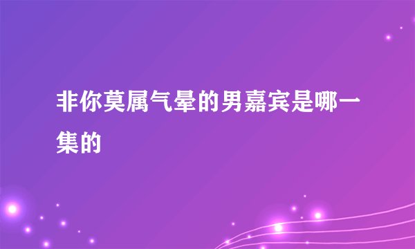 非你莫属气晕的男嘉宾是哪一集的