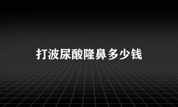 打波尿酸隆鼻多少钱
