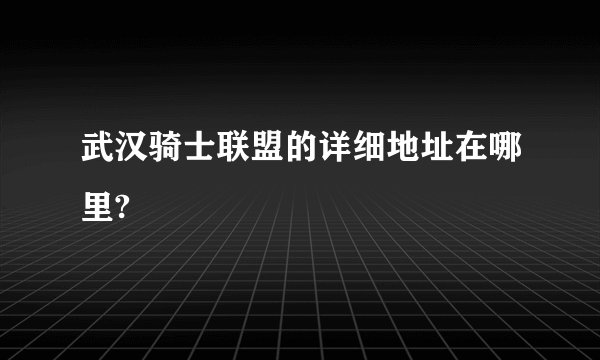 武汉骑士联盟的详细地址在哪里?
