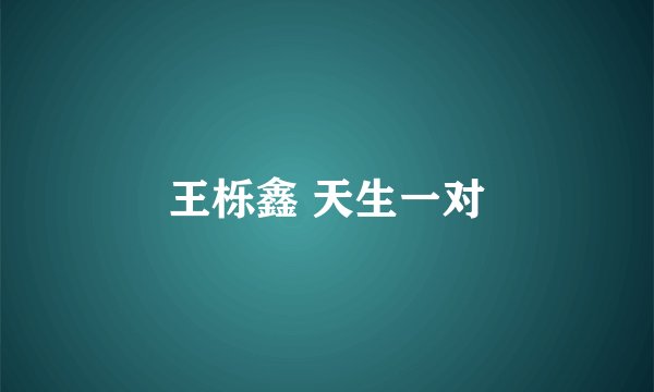王栎鑫 天生一对