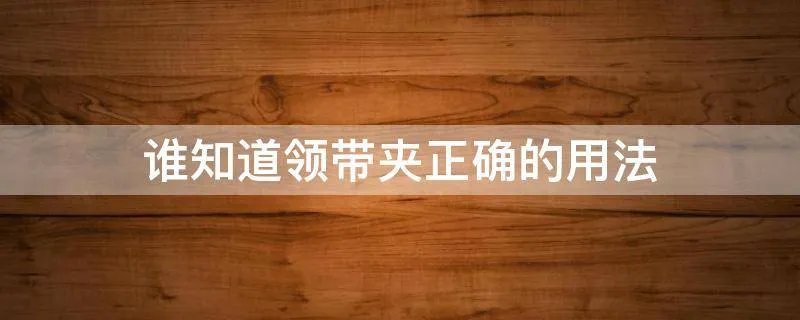 谁知道领带夹正确的用法