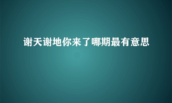 谢天谢地你来了哪期最有意思