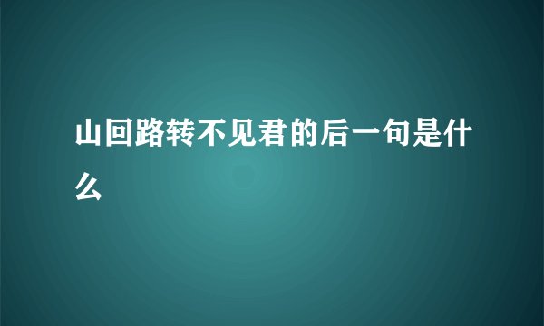 山回路转不见君的后一句是什么