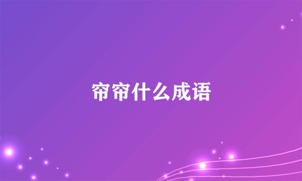 帘帘什么成语