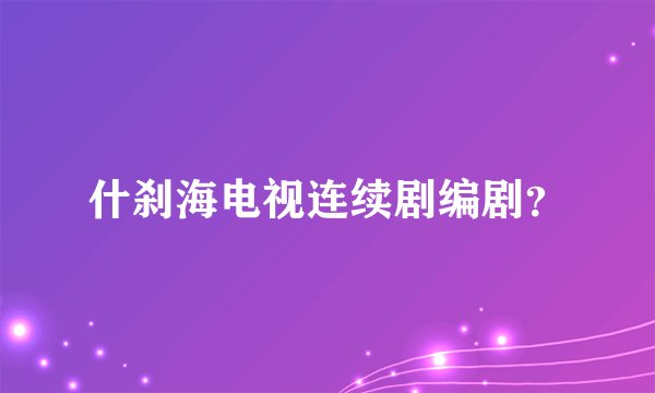什刹海电视连续剧编剧?