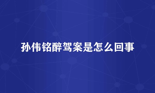孙伟铭醉驾案是怎么回事