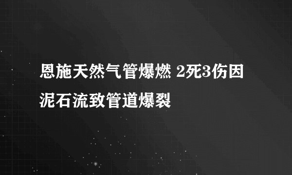 恩施天然气管爆燃 2死3伤因泥石流致管道爆裂