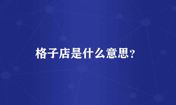 格子店是什么意思？