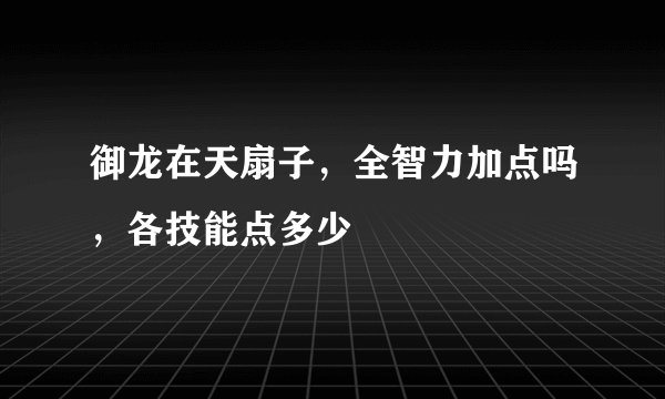 御龙在天扇子，全智力加点吗，各技能点多少