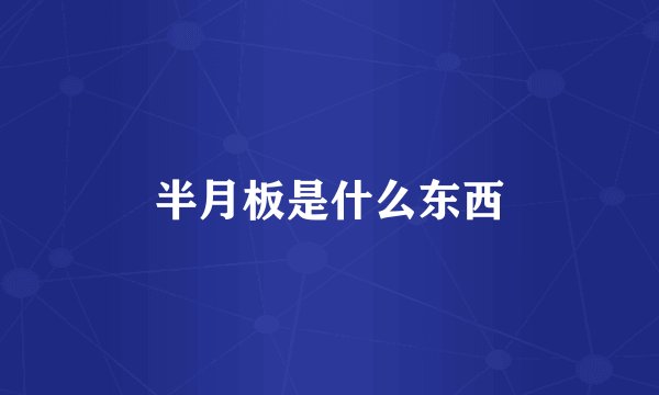 半月板是什么东西