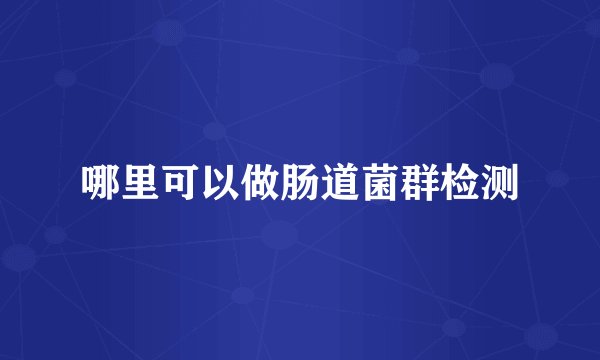 哪里可以做肠道菌群检测