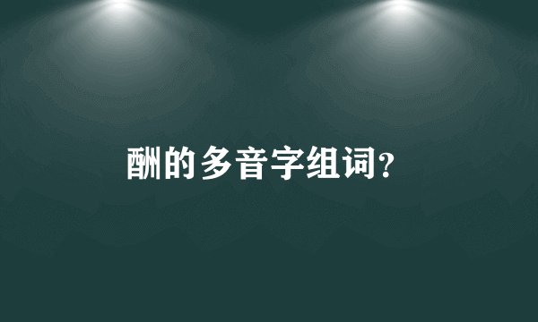 酬的多音字组词？