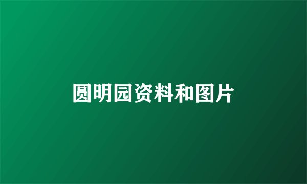 圆明园资料和图片