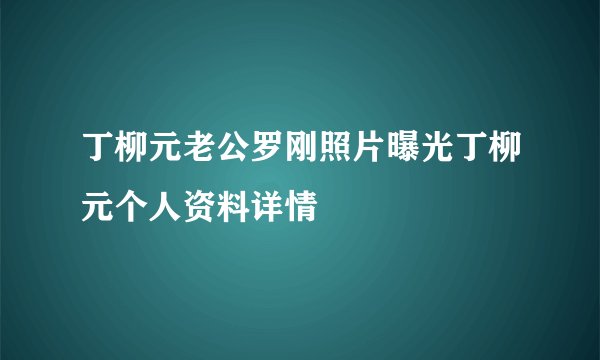 丁柳元老公罗刚照片曝光丁柳元个人资料详情
