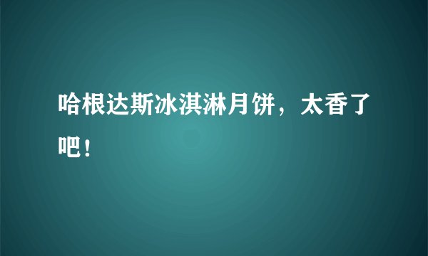 哈根达斯冰淇淋月饼，太香了吧！