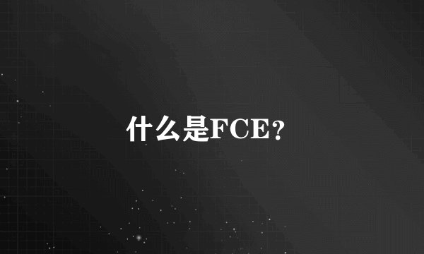 什么是FCE?