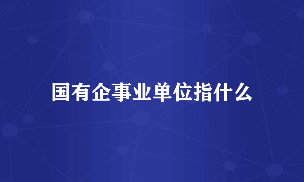 国有企事业单位指什么