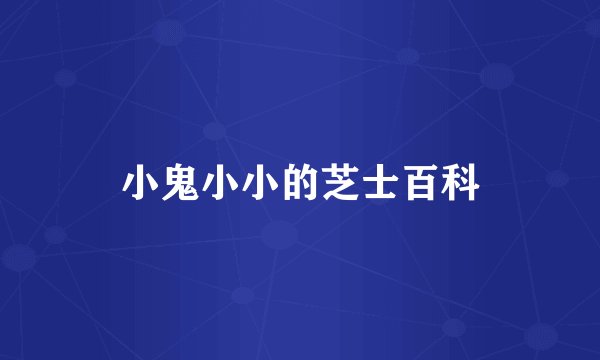 小鬼小小的芝士百科