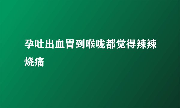 孕吐出血胃到喉咙都觉得辣辣烧痛