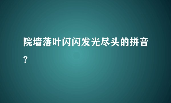 院墙落叶闪闪发光尽头的拼音？