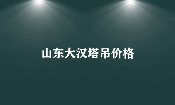 山东大汉塔吊价格