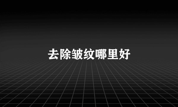 去除皱纹哪里好