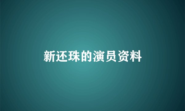 新还珠的演员资料