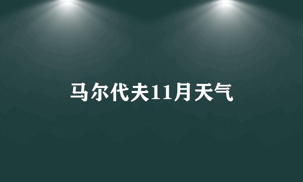 马尔代夫11月天气
