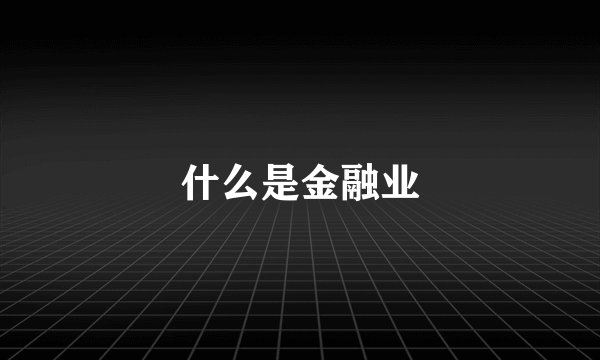 什么是金融业