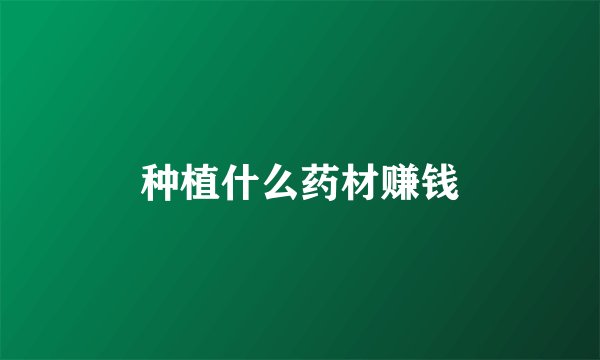 种植什么药材赚钱