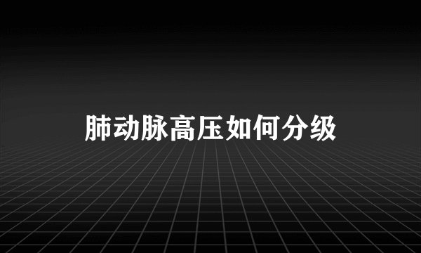 肺动脉高压如何分级