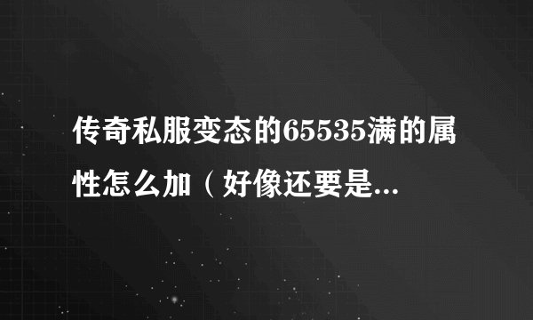 传奇私服变态的65535满的属性怎么加（好像还要是法师的为什么？）