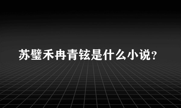 苏璧禾冉青铉是什么小说？