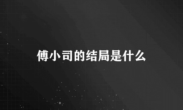 傅小司的结局是什么