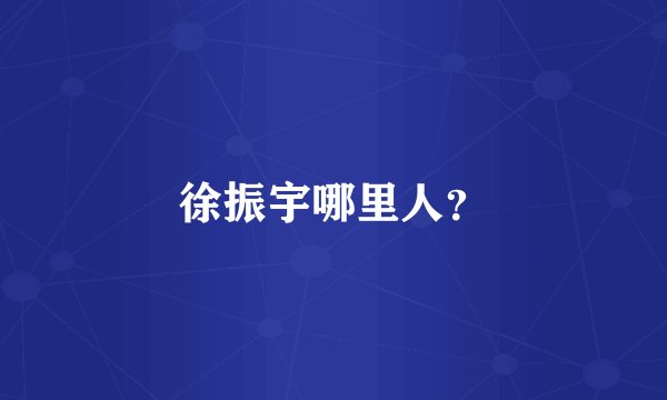 徐振宇哪里人？