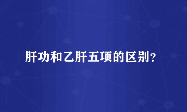 肝功和乙肝五项的区别？