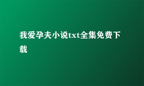 我爱孕夫小说txt全集免费下载