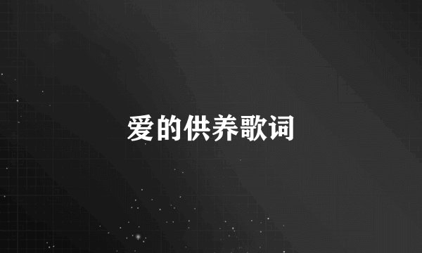 爱的供养歌词