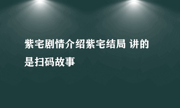 紫宅剧情介绍紫宅结局 讲的是扫码故事