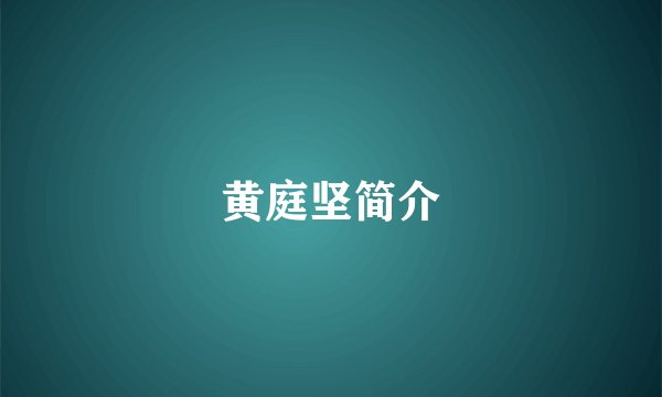 黄庭坚简介