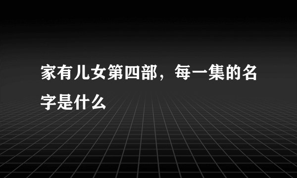 家有儿女第四部，每一集的名字是什么