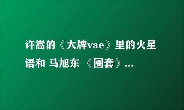 许嵩的《大牌vae》里的火星语和 马旭东 《圈套》中间的火星语说的什么意思