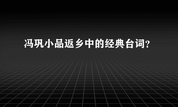 冯巩小品返乡中的经典台词？