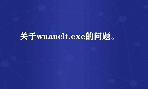 关于wuauclt.exe的问题。